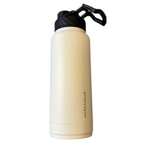 HydraGear 40 oz Insulated Stainless Steel Water Bottle White Minimalist Chug Lid
